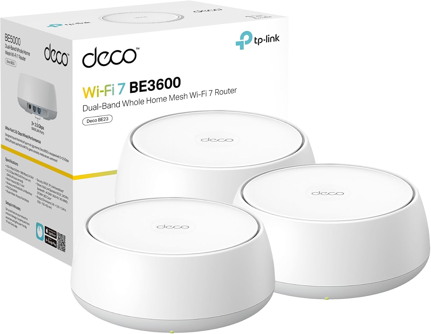 TP-Link Deco S4 Mesh AC1900 WiFi System - Up to 5, 500 Sq.ft. Coverage, Replaces WiFi Router and Extender, Gigabit Ports, Works with Alexa