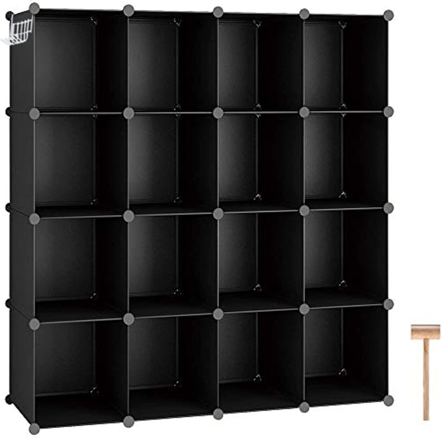 C&AHOME Cube Storage Organizer, 16-Cube Shelves Units, Plastic Storage Cubes, DIY Closet Organizer, Modular Closet Storage Shelves for Home, Bedroom