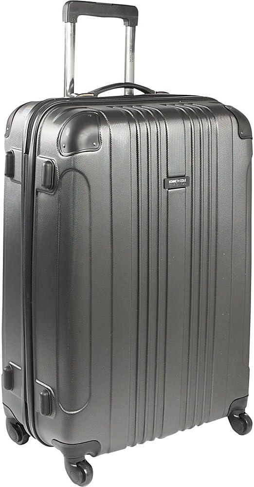 Kenneth Cole REACTION Out of Bounds Lightweight Hardshell 4-Wheel Spinner Luggage, Charcoal, 24-Inch Checked