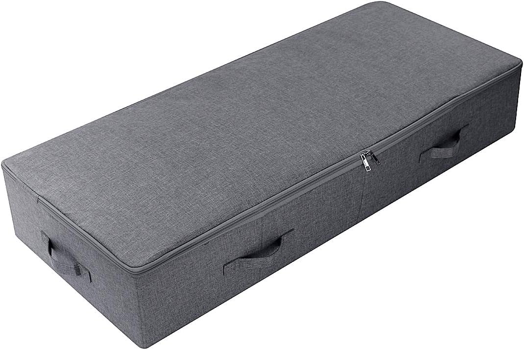 iwill CREATE PRO 39.4" Folding Under Bed Storage Organizer Baskets for Closet, Bedding, Beige, Pack of 2, 39.4"X16.9"X7"