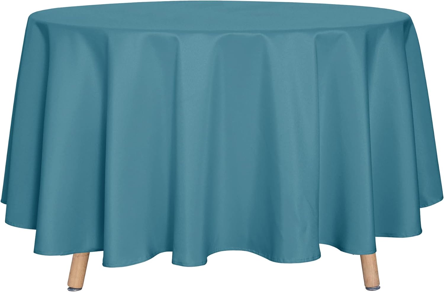 sancua 6 Pack Round Tablecloth 120 Inch White, Stain and Wrinkle Resistant Table Cloth - Washable Polyester Table Cover for Dining Tables