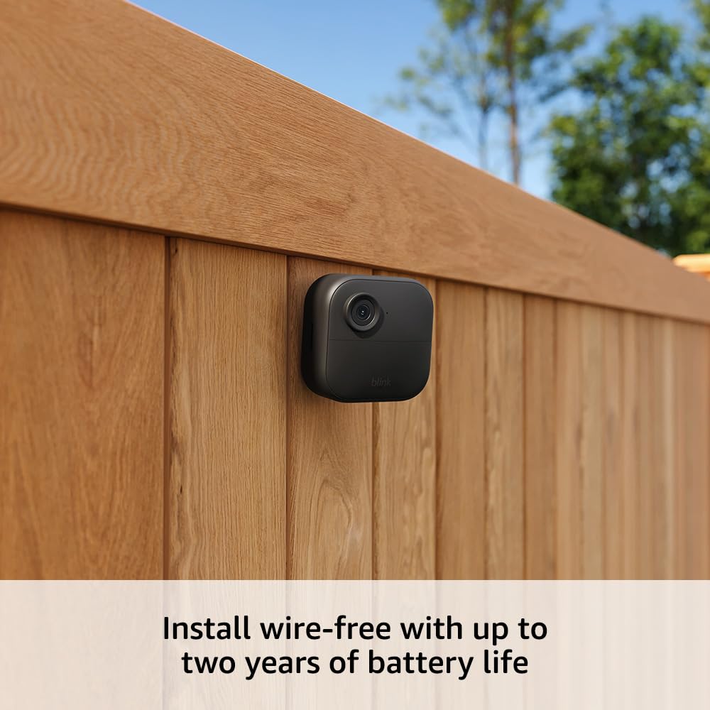 Like-New Blink Outdoor 4 - Wireless smart security camera, two-year battery, 1080p HD day and infrared night live view, two-way talk - 2 camera system