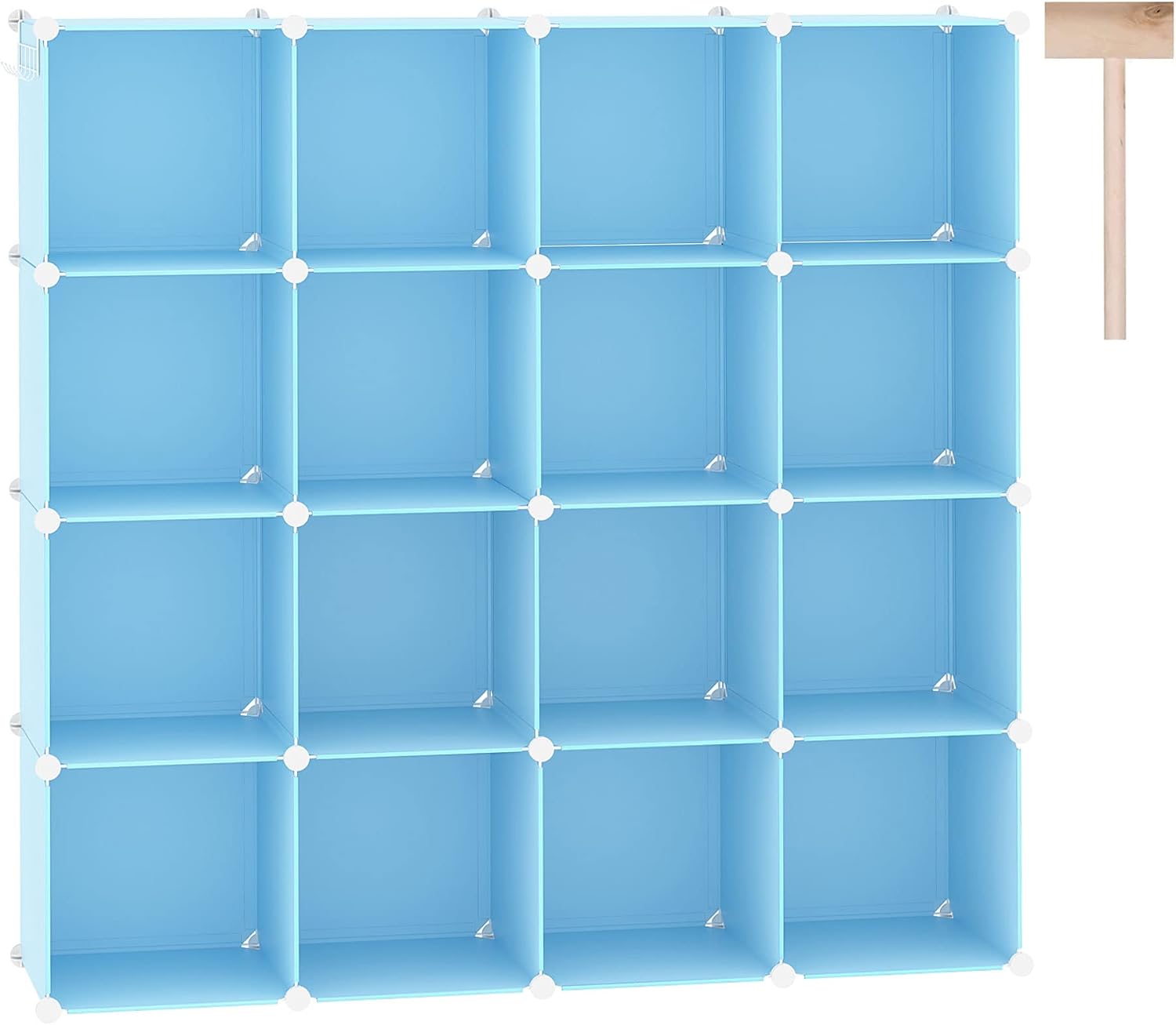 C&AHOME Cube Storage Organizer, 16-Cube Shelves Units, Plastic Storage Cubes, DIY Closet Organizer, Modular Closet Storage Shelves for Home, Bedroom
