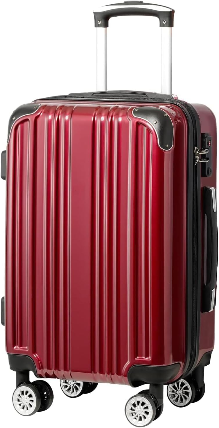 Coolife Luggage, Suitcase with Durable and Lightweight, Large Checked Luggage with PC+ABS Hardshell Expandable, Dual Spinner Wheels, TSA Lock