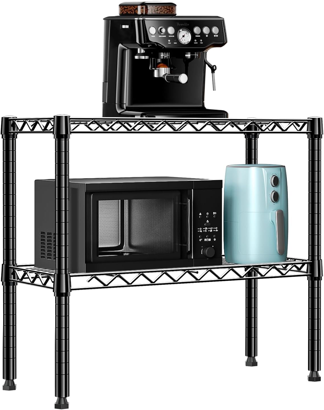 M MZG 5-Shelf Storage Shelves, Wire Shelving Heavy Duty Metal Storage Shelving Unit Adjustable Garage Shelving Rack Pantry Kitchen (Chrome, 4 Tier
