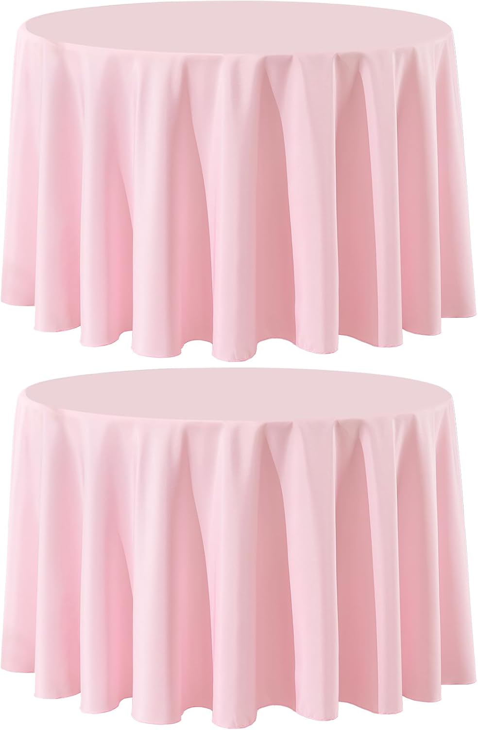 Aocoz Round Tablecloth 120 Inch 6 Pack White Tablecloths Washable Decorative Linen Polyester Table Clothes Cover for Dining Table Banquets Buffet