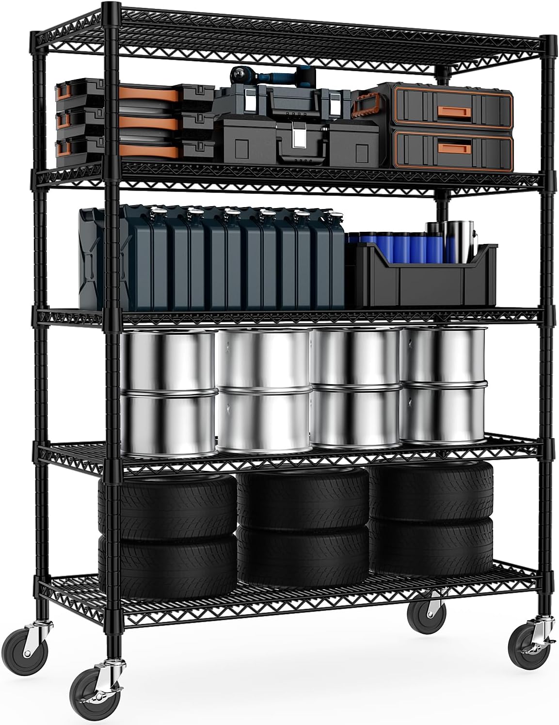 M MZG 1750 lbs Steel Storage Shelving 5-Tier Utility Shelving Unit Steel Organizer Wire Rack for Home, Kitchen, Office, Garage