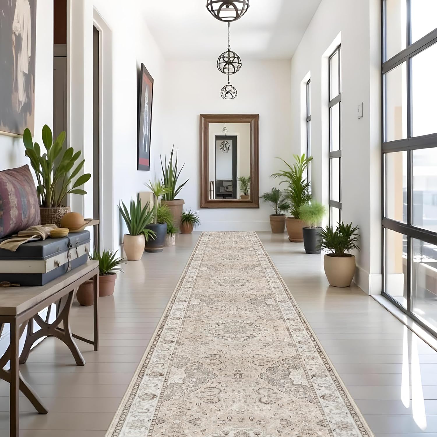 HY HAO YUN LAI Washable Large 9x12 Area Rug: Living Room Oriental Non Slip Soft Rugs Indoor Low Pile Stain Resistant Carpet for Bedroom Dining Room