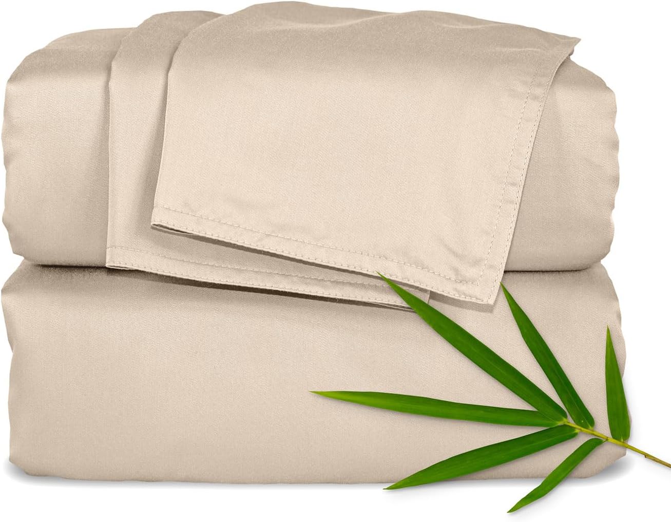 Pure Bamboo King Sheets, Genuine 100% Organic Viscose Derived from Bamboo Bed Sheet Set, Luxuriously Soft and Cooling, Double Stitching