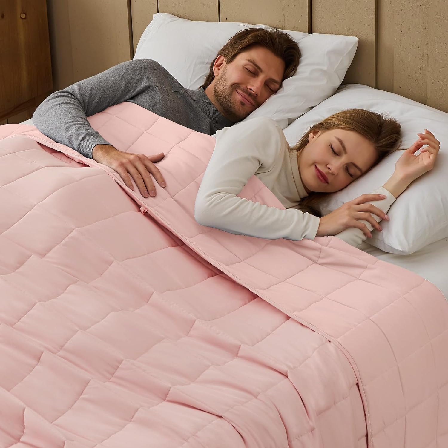 BETU Weighted Blanket for Adults 15lbs, 48"x72", Twin Full Size Cooling Heavy Throw Blanket for 140-160lbs