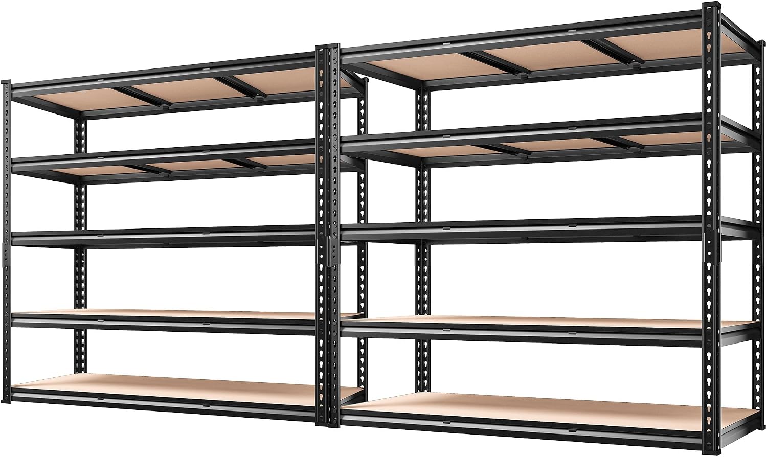 REIBII 3080LBS Garage Shelving for Warehouse, 5 Tier Heavy Duty Shelving, 48"W x 24"D x 72"H, 5-Tier Adjustable Shelves, Freestanding