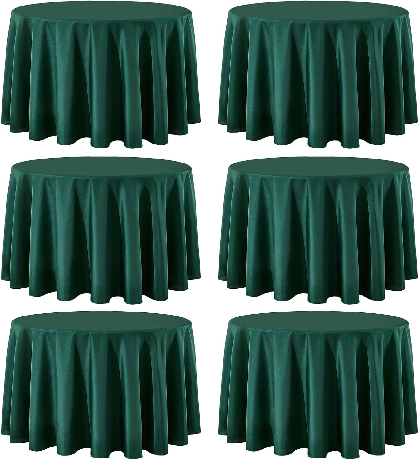 Aocoz Round Tablecloth 120 Inch 6 Pack White Tablecloths Washable Decorative Linen Polyester Table Clothes Cover for Dining Table Banquets Buffet