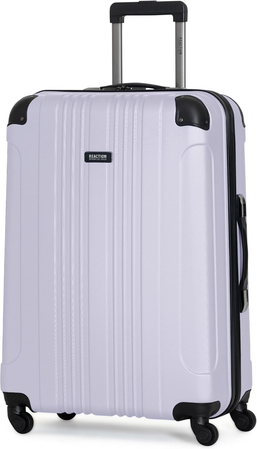 Kenneth Cole REACTION Out of Bounds Lightweight Hardshell 4-Wheel Spinner Luggage, Charcoal, 24-Inch Checked