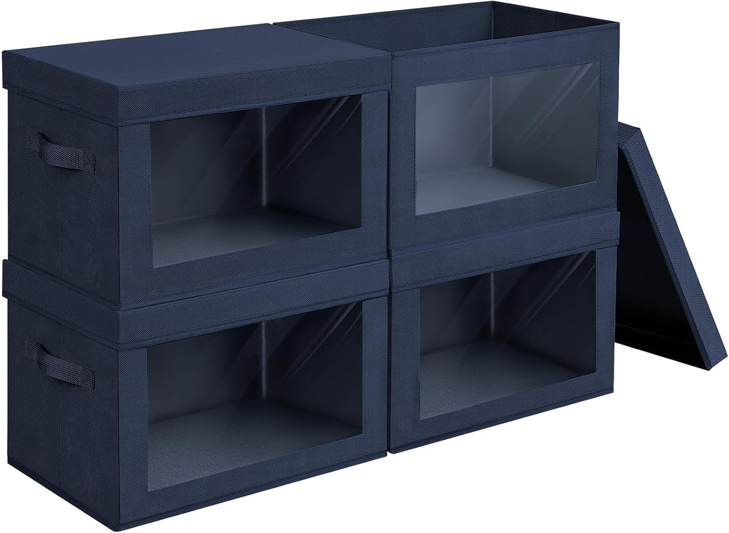 Homsorout Storage Bins with Lids - Large Decorative Basket with Lids, Fabric Foldable Closet Organizer Bins, Stackable Shelf Organizer for Living Room