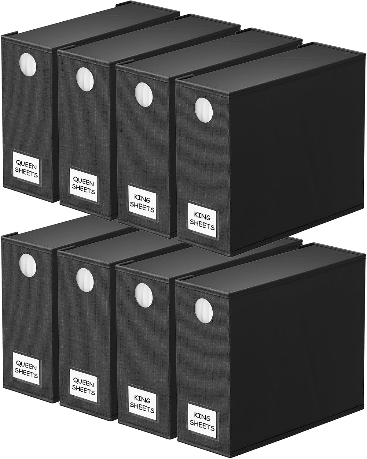 SpaceAid 8 Pack Bed Sheet Organizers and Storage, Foldable Sheet Organizer for Linen Closet