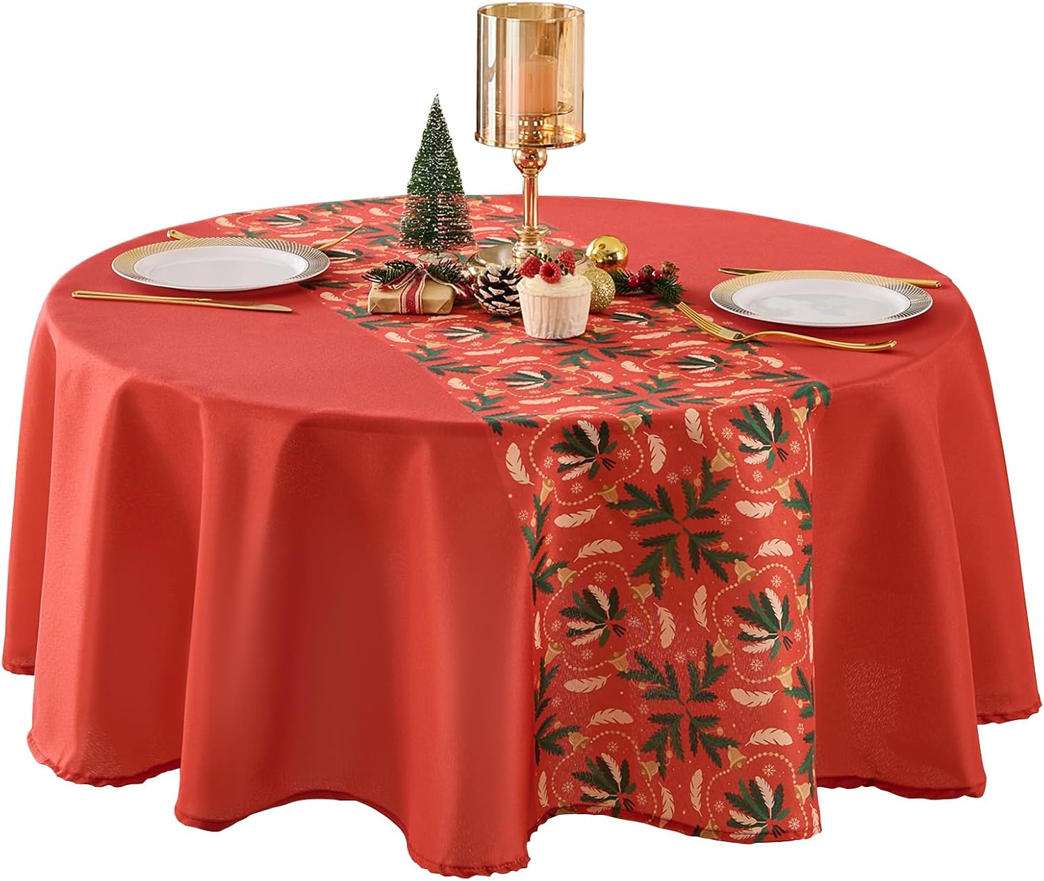 Aocoz Round Tablecloth 120 Inch 6 Pack White Tablecloths Washable Decorative Linen Polyester Table Clothes Cover for Dining Table Banquets Buffet