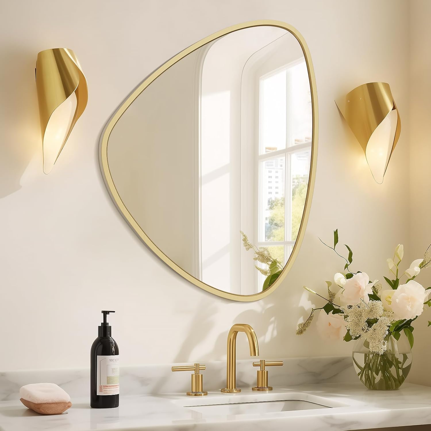 WallBeyond Asymmetrical Mirror, Irregular Mirror Full Length, Boho Wall Mirrors Decorative for Bedroom Living Room Entryway Hall