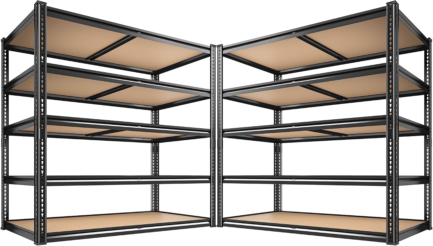 ROOMFAVE 40" W Storage Shelves 5 Tier Garage Shelving Heavy Duty, 2350LBS Adjustable Metal Shelving Unit, Garage Shelves for Basement, Warehouse
