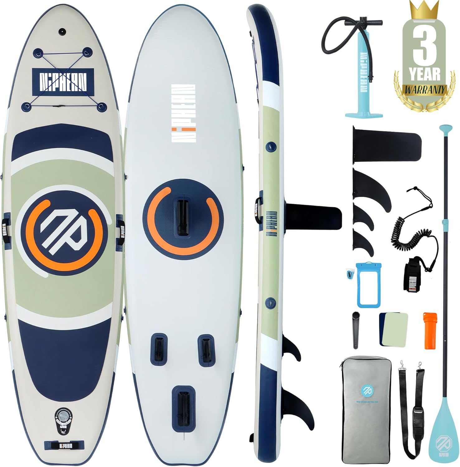 Niphean 10' Inflatable Paddle Board, Ultra-Light SUP for Beginners, Versatile Yoga Paddle Board with Durable SUP Accessories, 400lbs Capacity