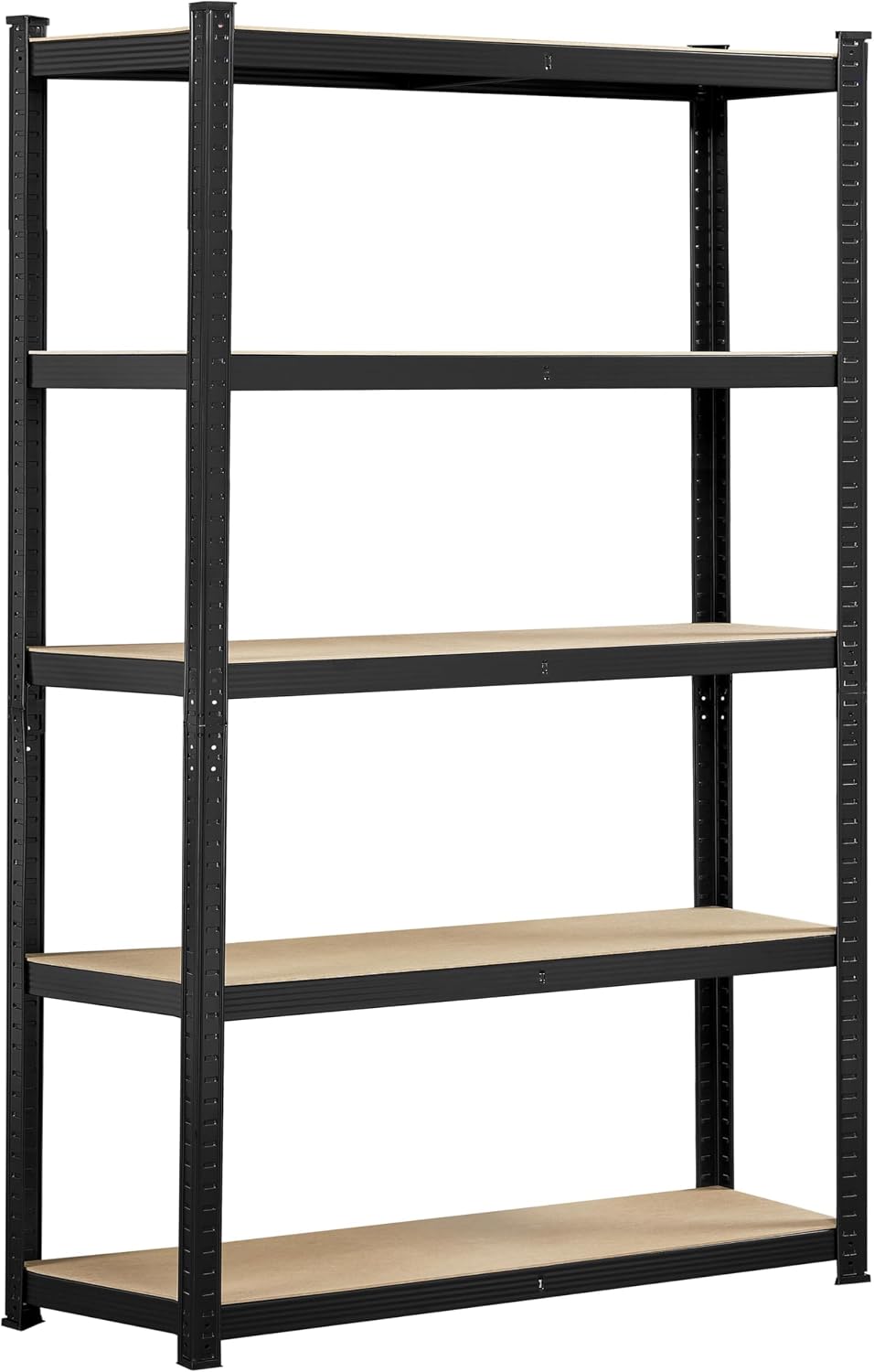 Yaheetech 5-Tier Heavy Duty Storage Shelves 28" W x 12" D x 60" H Silver, Boltless powder-coated metal frame and MDF boards assemble easily