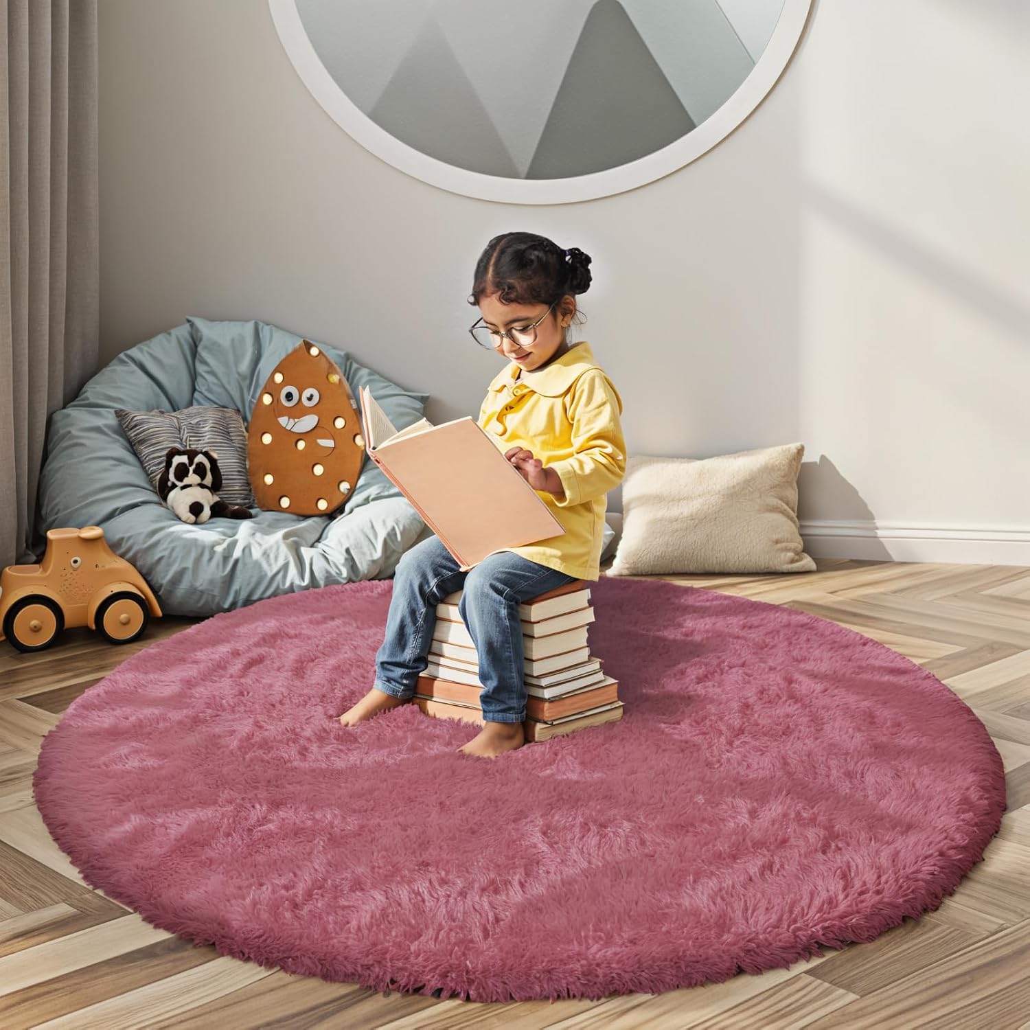 junhejiamei Area Rugs 9x12 Living Room, Large Area Rug Shaggy Carpet Soft Plush Furry Bedside Rug