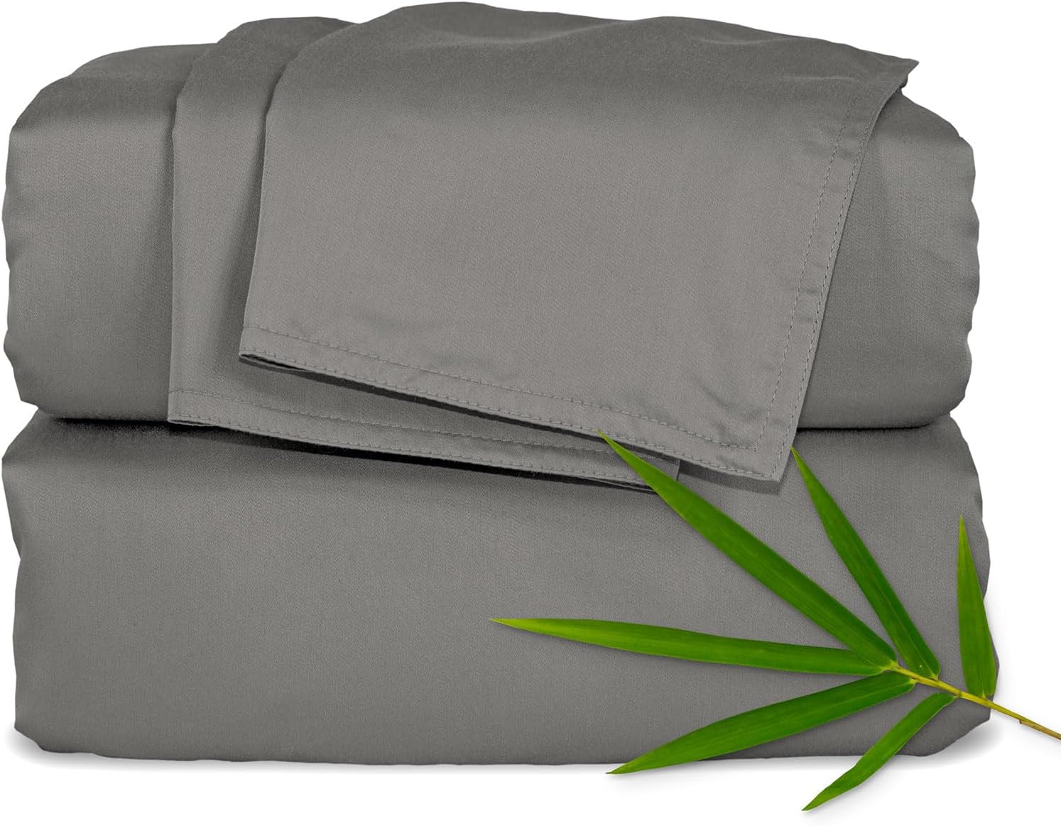 Pure Bamboo King Sheets, Genuine 100% Organic Viscose Derived from Bamboo Bed Sheet Set, Luxuriously Soft and Cooling, Double Stitching