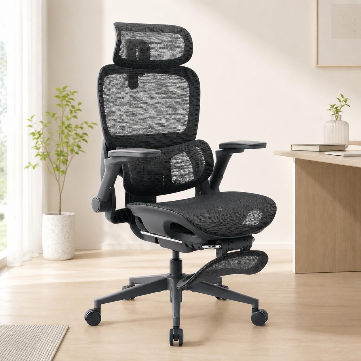SIHOO M57 Ergonomic Mesh Office Chair, High Back Home Desk Chair with 3D Armrests, Lumbar Support and Adjustable Headrest, Comfortable Computer Chair