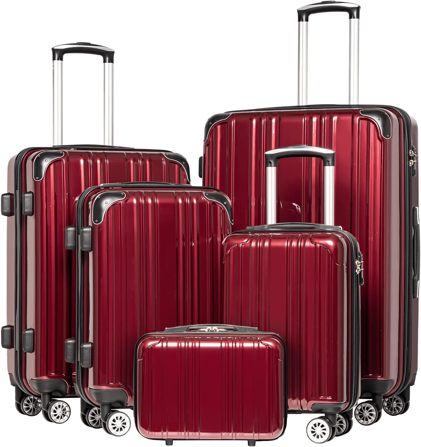 Coolife Luggage, Suitcase with Durable and Lightweight, Large Checked Luggage with PC+ABS Hardshell Expandable, Dual Spinner Wheels, TSA Lock
