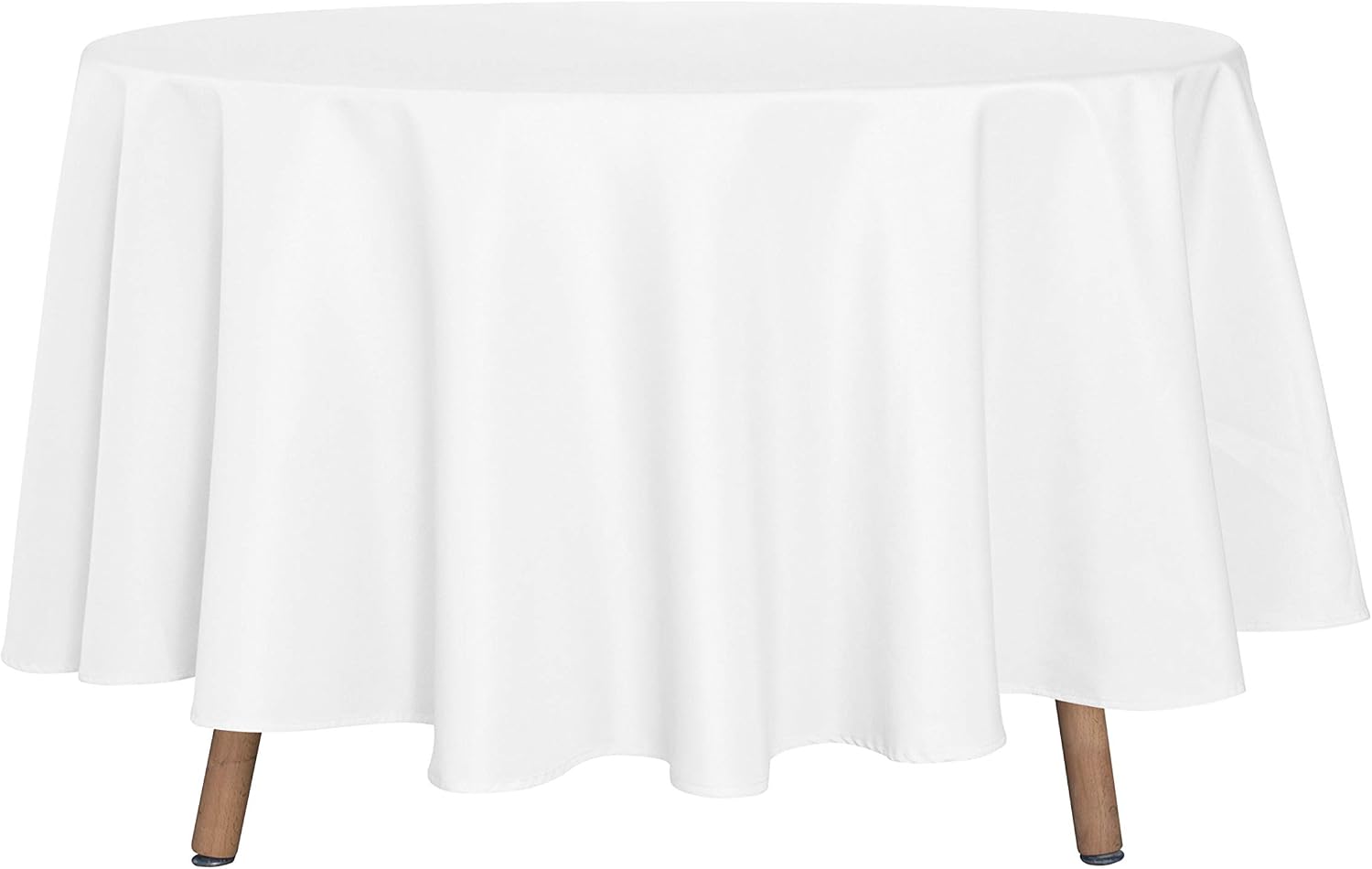 sancua 6 Pack Round Tablecloth 120 Inch White, Stain and Wrinkle Resistant Table Cloth - Washable Polyester Table Cover for Dining Tables