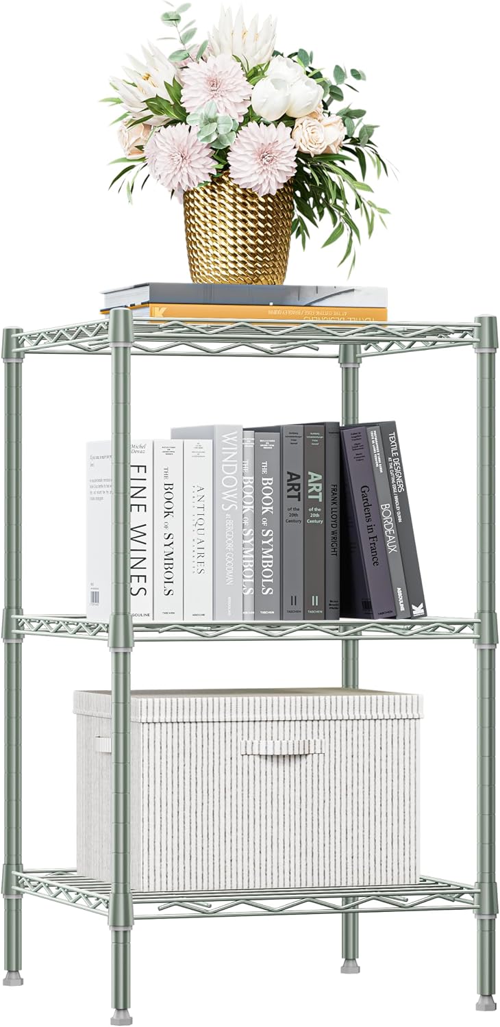 M MZG 5-Shelf Storage Shelves, Wire Shelving Heavy Duty Metal Storage Shelving Unit Adjustable Garage Shelving Rack Pantry Kitchen (Chrome, 5 Tier