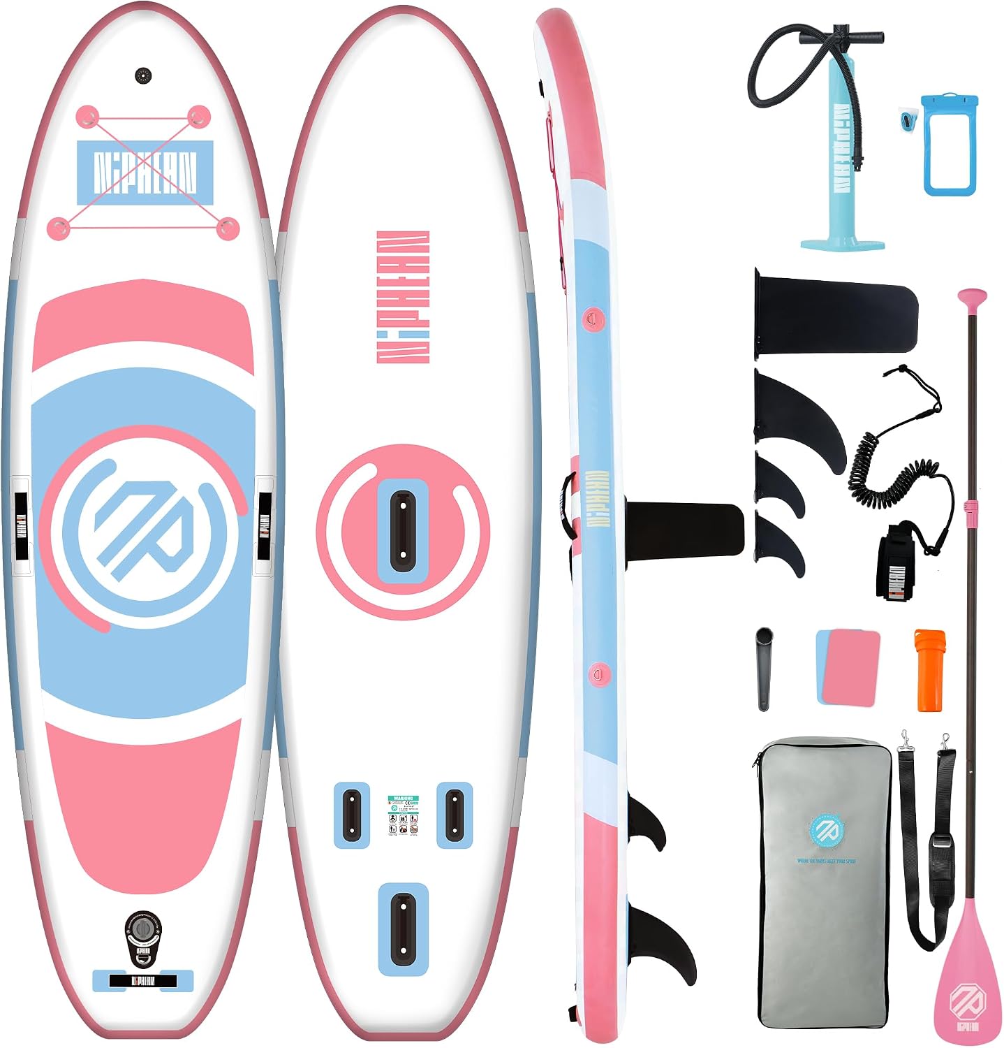 Niphean 10' Inflatable Paddle Board, Ultra-Light SUP for Beginners, Versatile Yoga Paddle Board with Durable SUP Accessories, 400lbs Capacity