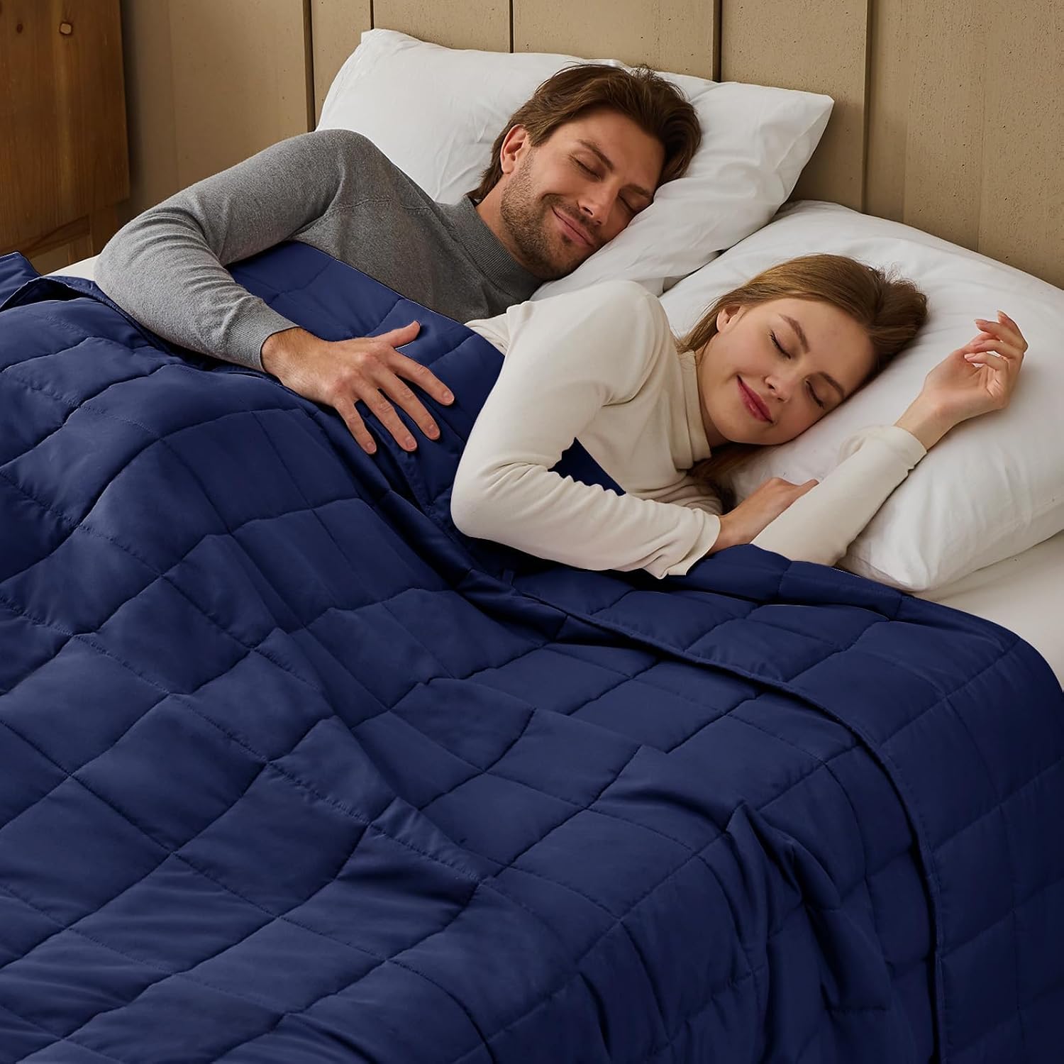 BETU Weighted Blanket for Adults 15lbs, 48"x72", Twin Full Size Cooling Heavy Throw Blanket for 140-160lbs