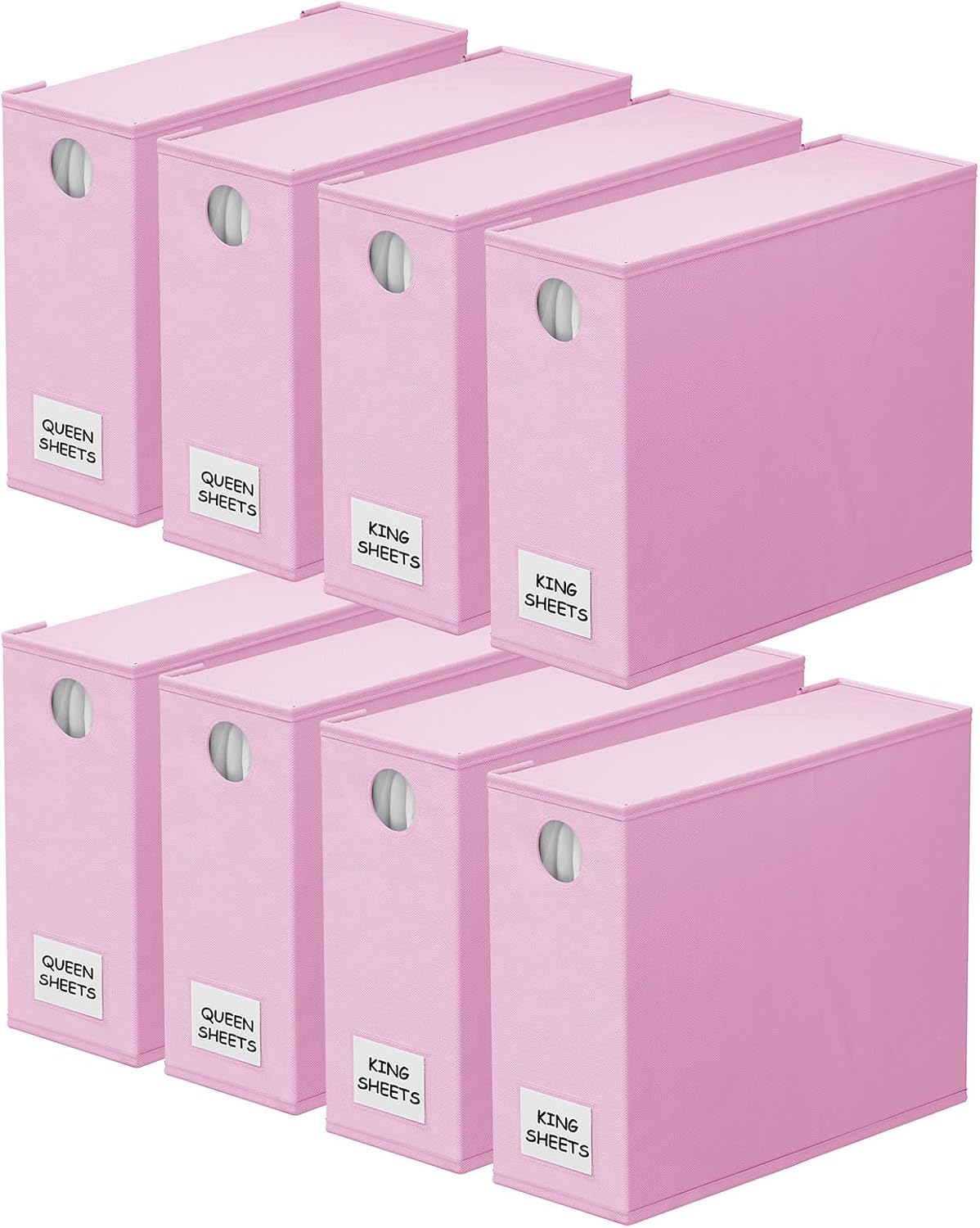 SpaceAid 8 Pack Bed Sheet Organizers and Storage, Foldable Sheet Organizer for Linen Closet