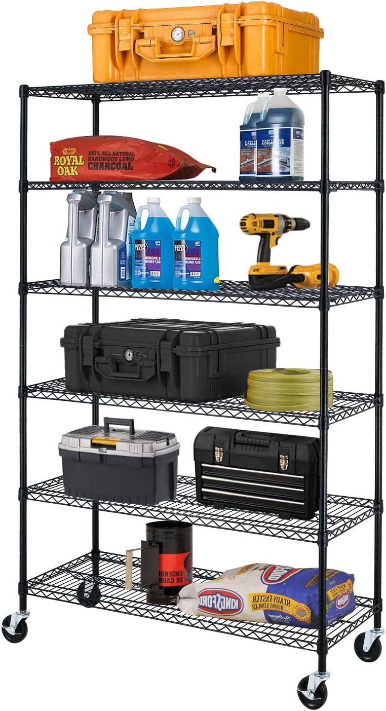 BestOffice, 4-Tier Wire Storage Shelves, 36x14x54, Chrome, with Adjustable Racks, Heavy-Duty Metal Shelf, Holds Up to 1000 lbs, No-Tool Assembly
