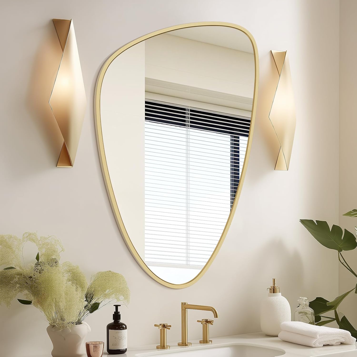 WallBeyond Asymmetrical Mirror, Irregular Mirror Full Length, Boho Wall Mirrors Decorative for Bedroom Living Room Entryway Hall
