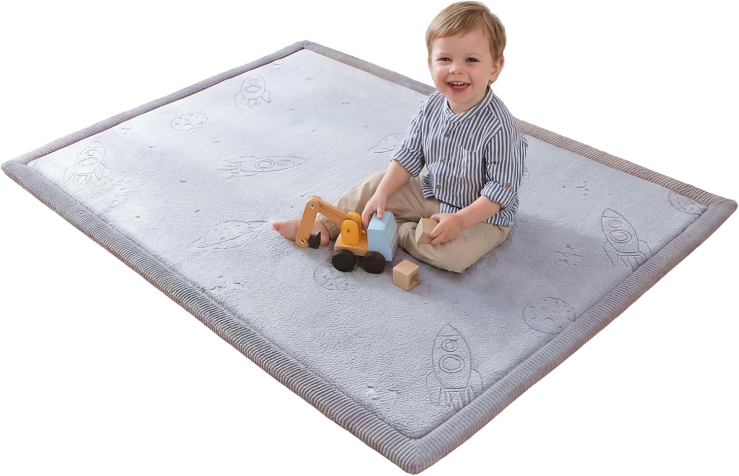 Hakuna Matte CloudSoft Mat for Floor 60" x 80" Beige, Coral Velvet high-density foam Rug - Non-Slip, Water-Resistant