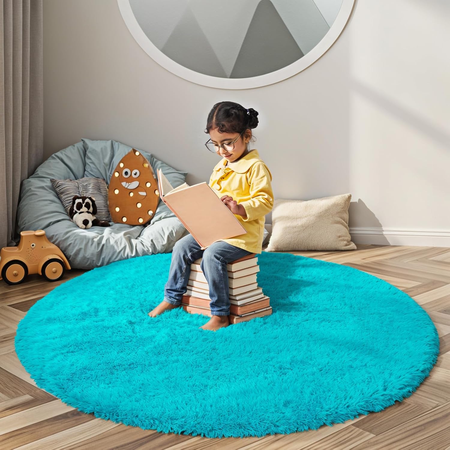 junhejiamei Area Rugs 9x12 Living Room, Large Area Rug Shaggy Carpet Soft Plush Furry Bedside Rug