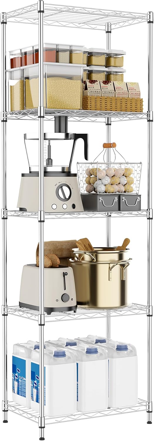 M MZG 1750 LBS Storage Shelves 5-Tier Utility Shelving Unit Steel Organizer Wire Rack for Home, Kitchen, Office, Garage