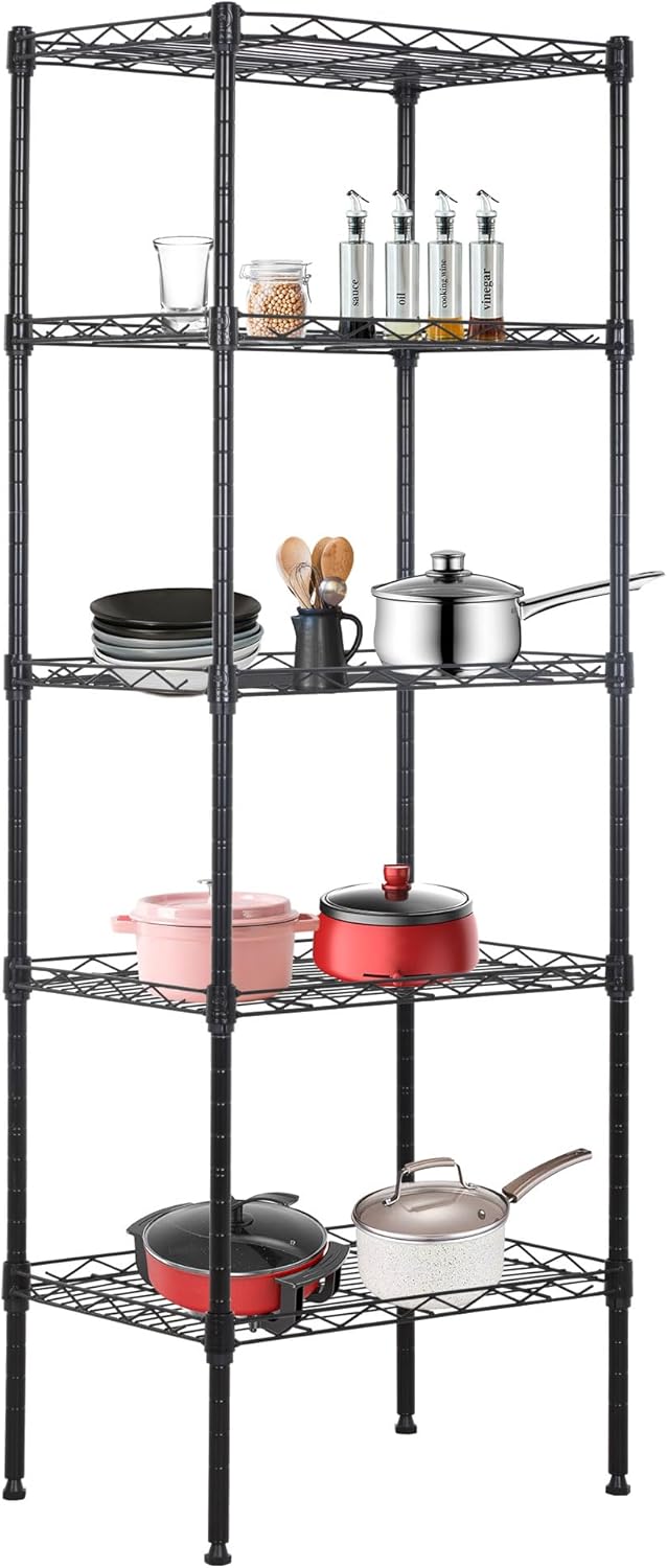 BestOffice, 4-Tier Wire Storage Shelves, 36x14x54, Chrome, with Adjustable Racks, Heavy-Duty Metal Shelf, Holds Up to 1000 lbs, No-Tool Assembly