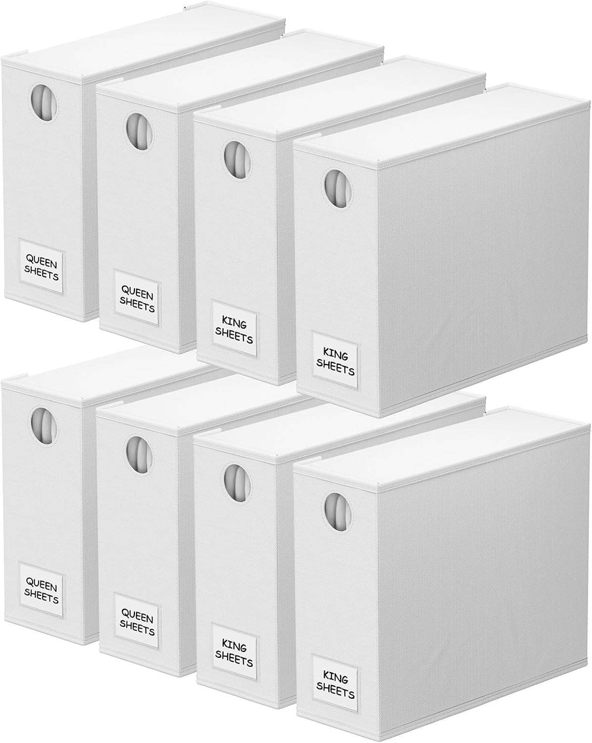 SpaceAid 8 Pack Bed Sheet Organizers and Storage, Foldable Sheet Organizer for Linen Closet