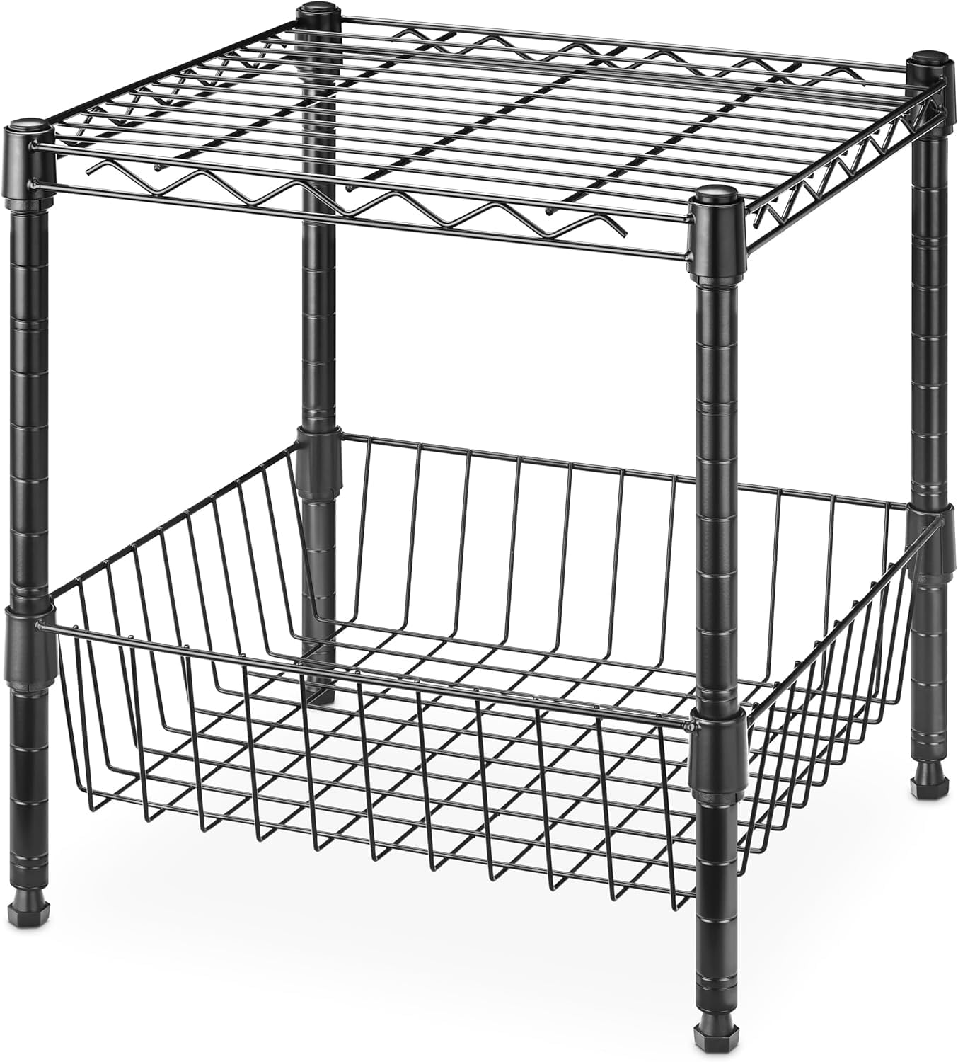 Whitmor 3-Wire Shelving Unit, Metal Storage Shelves, Easy Assembly Home Organizer for Pantry, Kitchen, Garage, Plant
