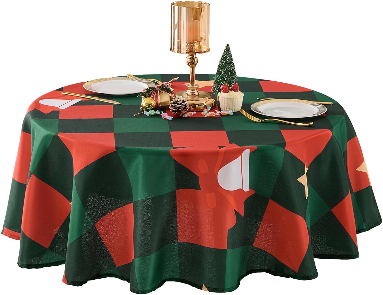 Aocoz Round Tablecloth 120 Inch 6 Pack White Tablecloths Washable Decorative Linen Polyester Table Clothes Cover for Dining Table Banquets Buffet