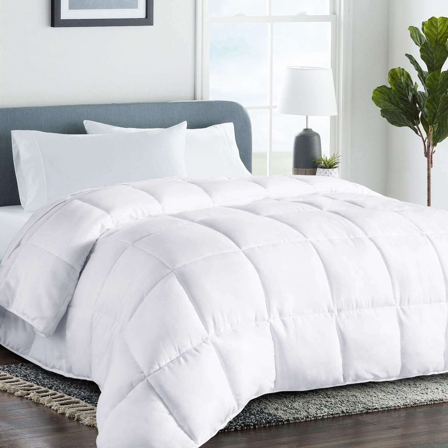 COHOME Oversized King Cooling Comforter - Down Alternative Duvet Insert, All-Season Quilted Comforter, Luxury Hotel Breathable Soft Blanket