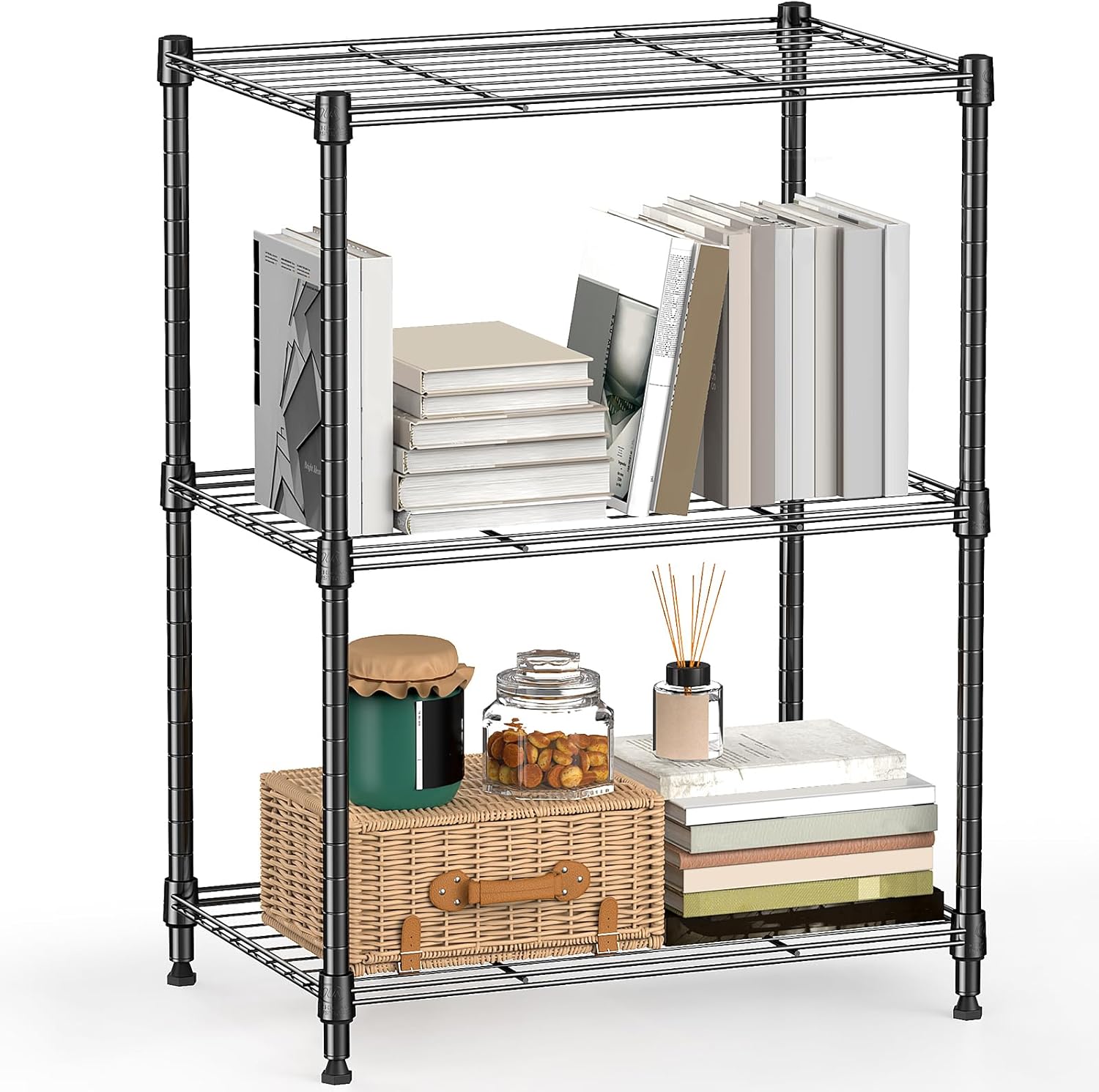 M MZG 1750 LBS Storage Shelves 5-Tier Utility Shelving Unit Steel Organizer Wire Rack for Home, Kitchen, Office, Garage