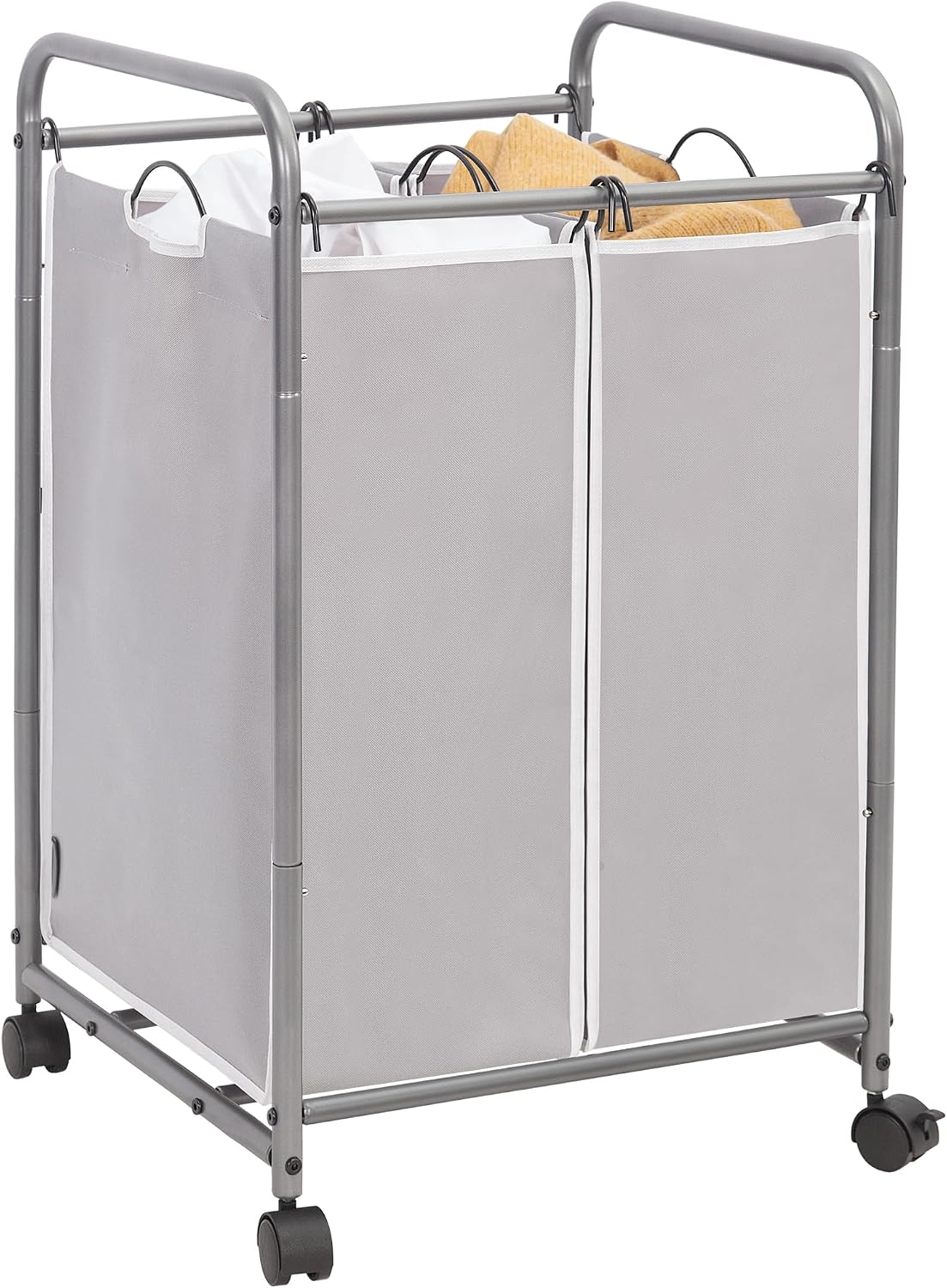 STORAGE MANIAC Laundry Sorter 4 Section, 47.5 Gal (180 L) Laundry Hamper with Wheels, Clothes Divider Basket Sorter