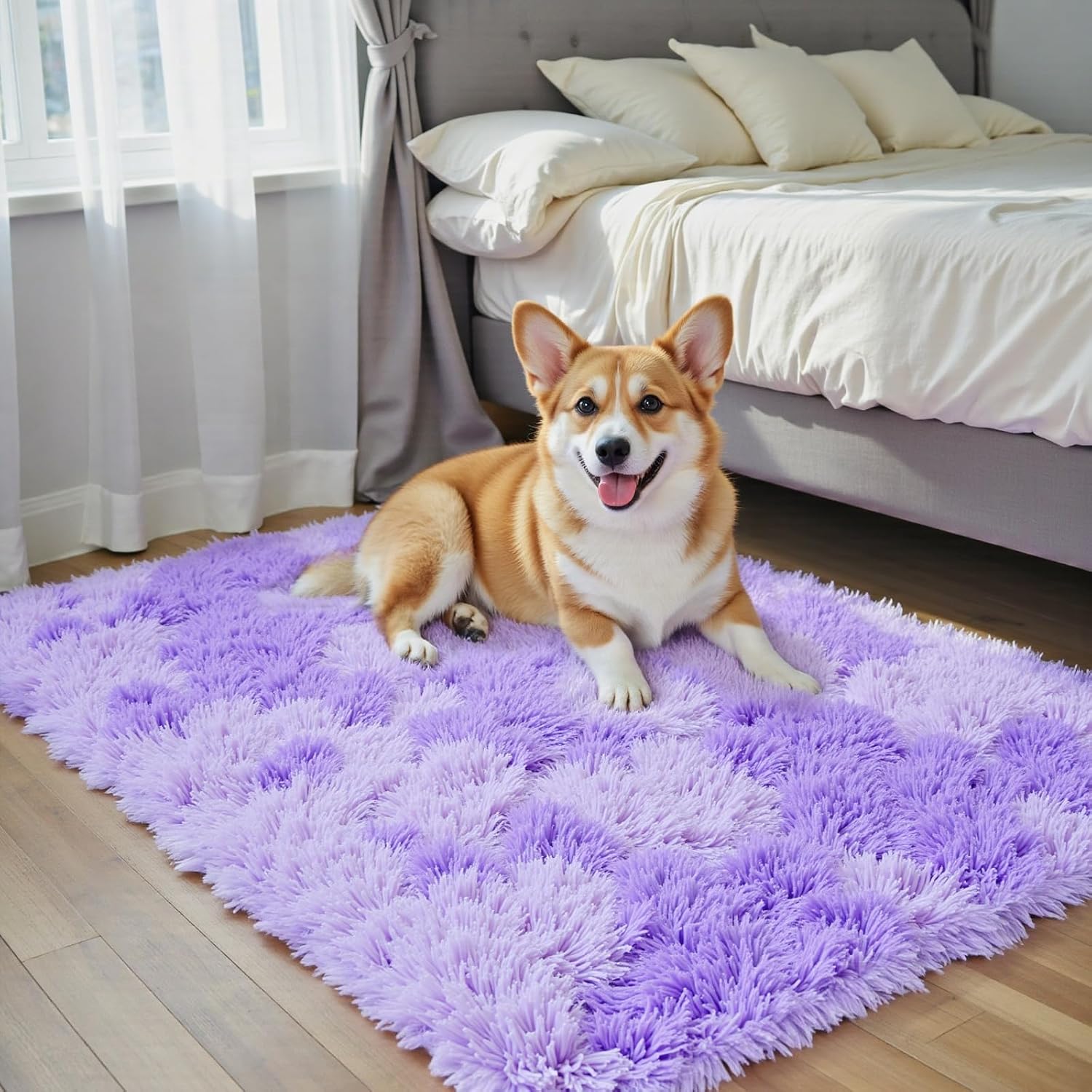 junhejiamei Area Rugs 9x12 Living Room, Large Area Rug Shaggy Carpet Soft Plush Furry Bedside Rug