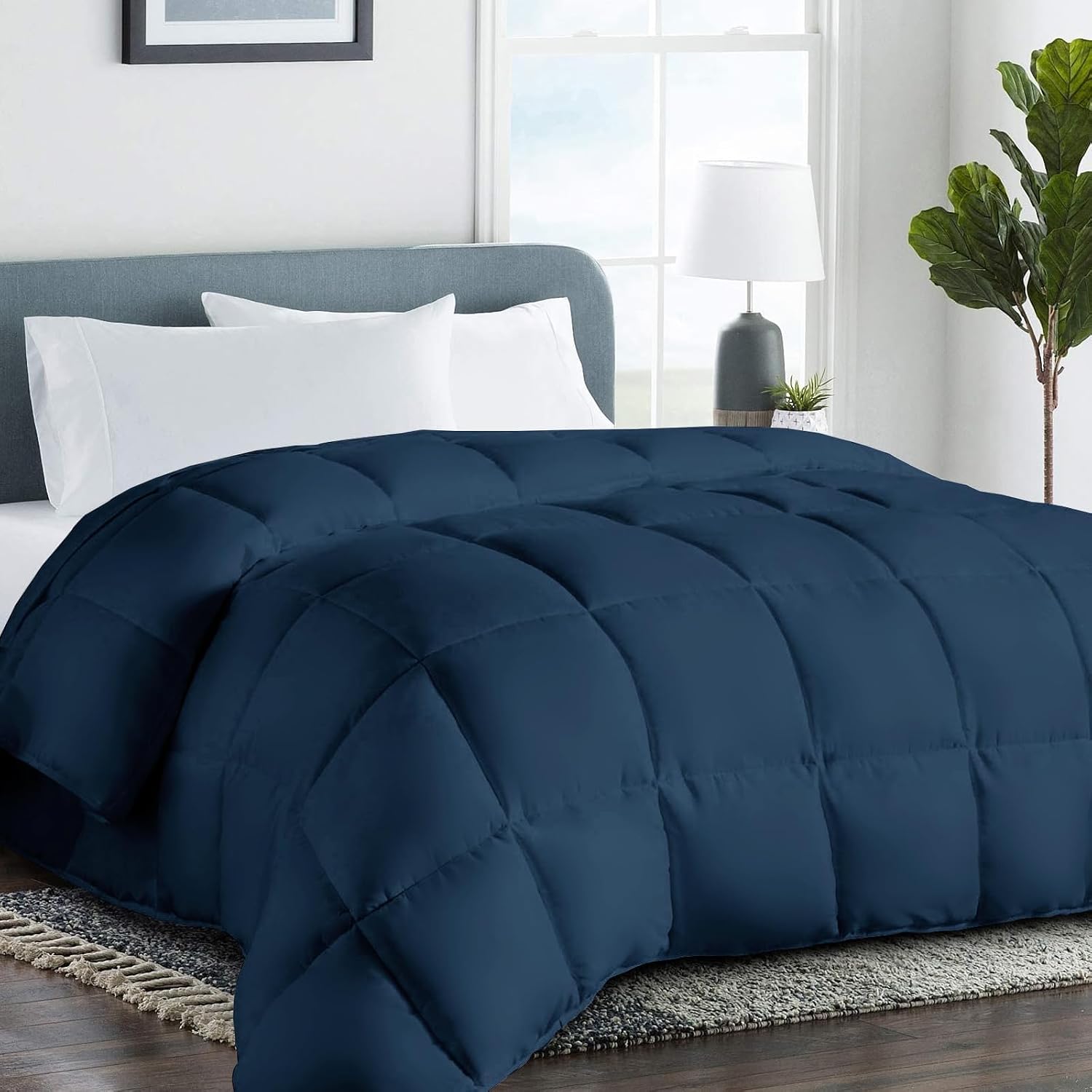 COHOME Oversized King Cooling Comforter - Down Alternative Duvet Insert, All-Season Quilted Comforter, Luxury Hotel Breathable Soft Blanket