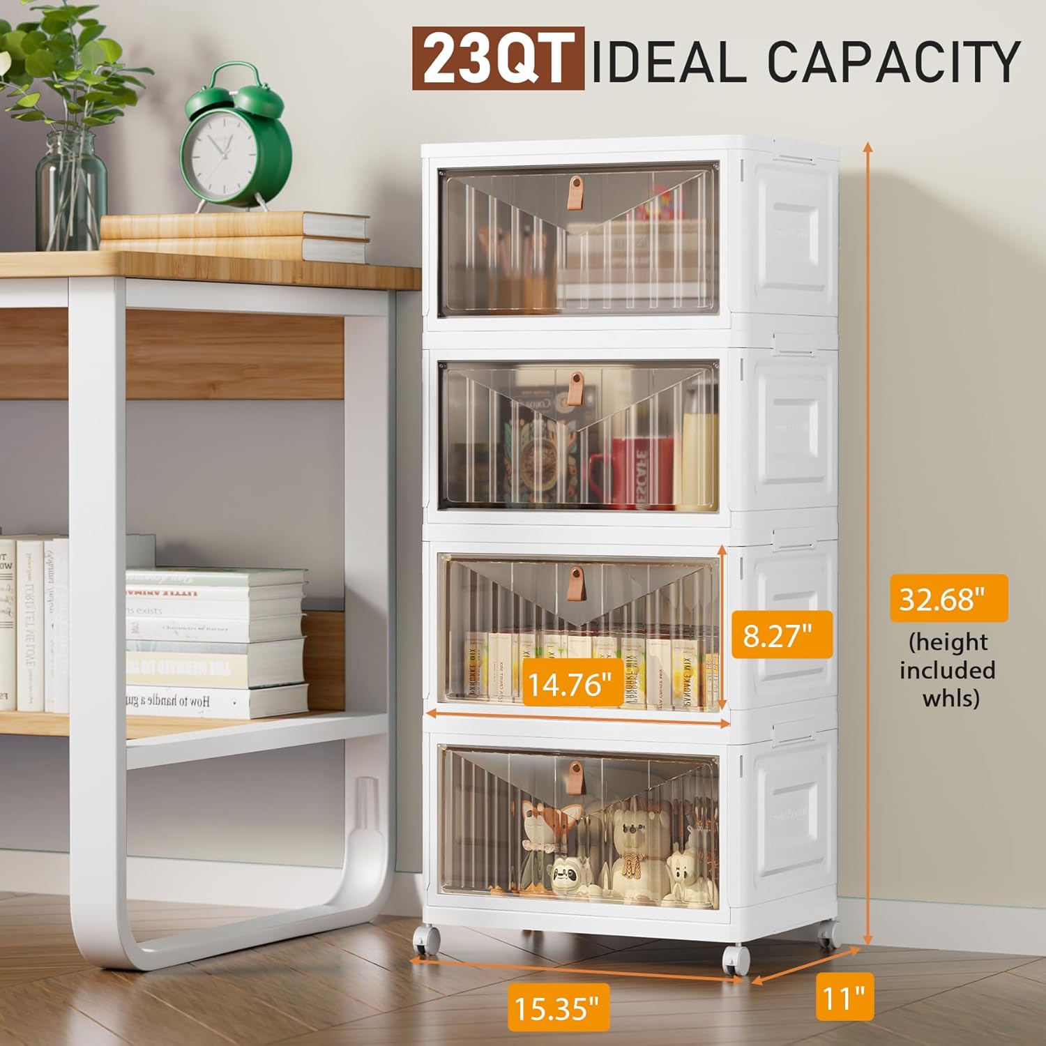 Wise Oannes Closet Organizers and storage, Storage cabinet with Wheels, Stackable Storage Bins with Wheels