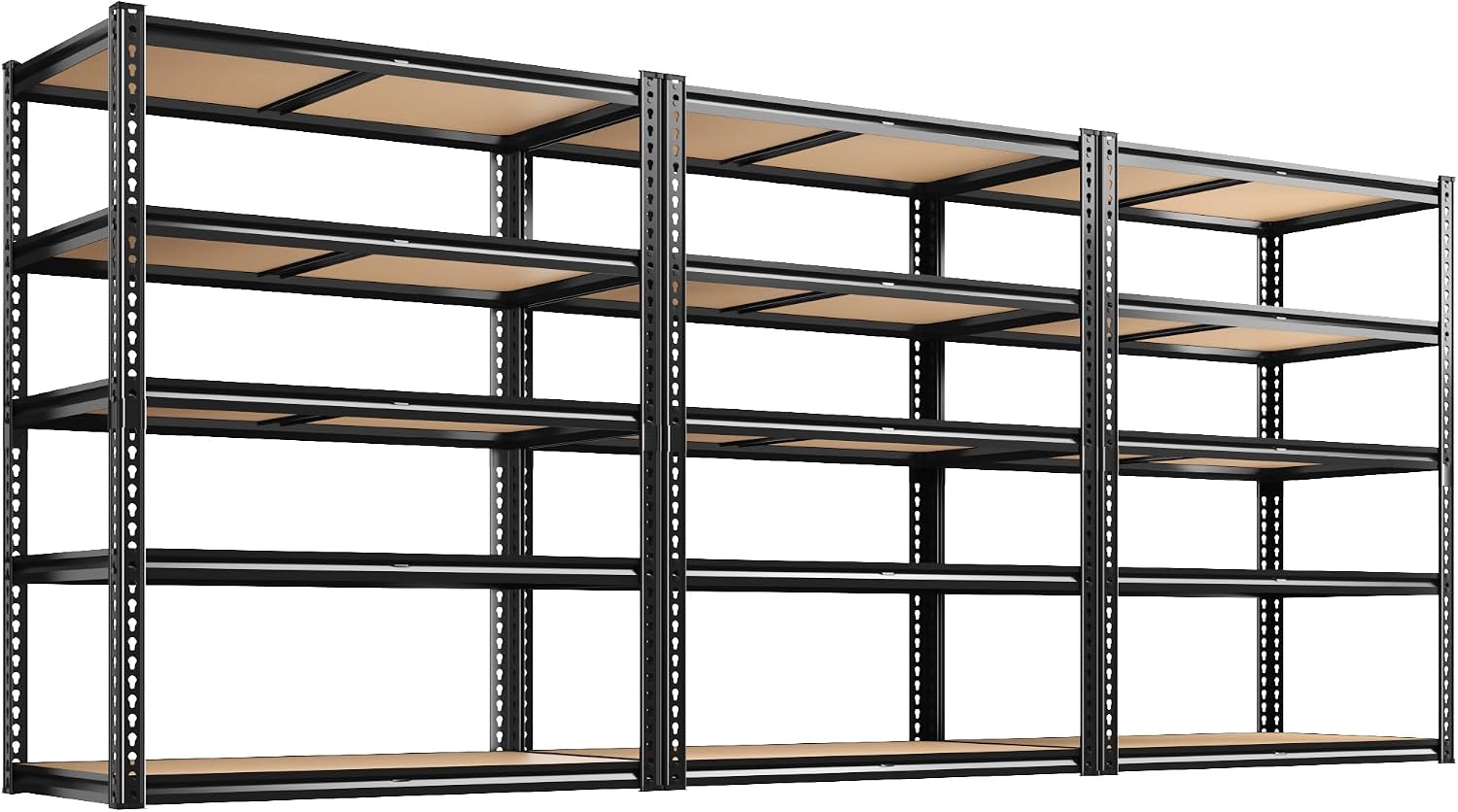 ROOMFAVE 40" W Storage Shelves 5 Tier Garage Shelving Heavy Duty, 2350LBS Adjustable Metal Shelving Unit, Garage Shelves for Basement, Warehouse