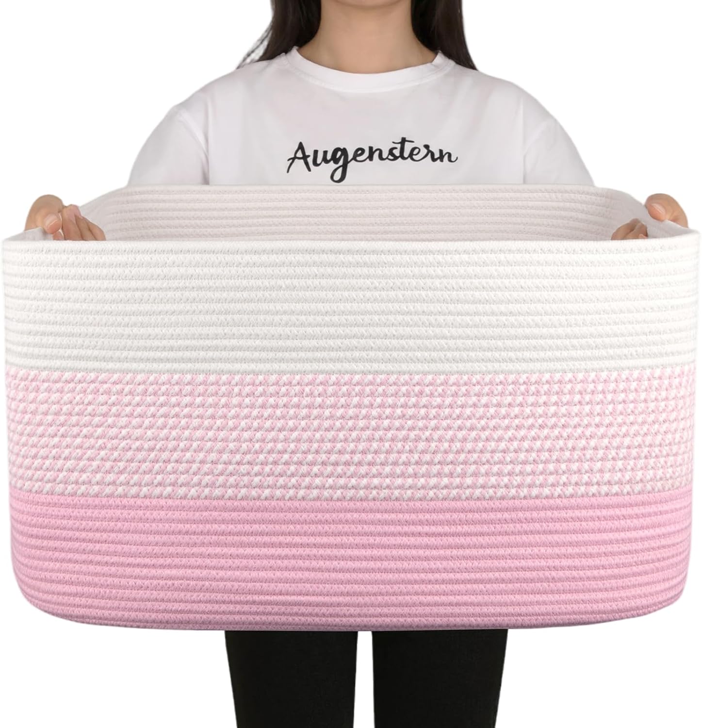 OIAHOMY Large Blanket Basket, 22"x17"x12" Laundry Baskets, Nursery Blanket Storage Living Room, Toy Storage With Handle